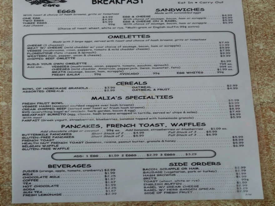 Malia's Cafe Malia's Cafe